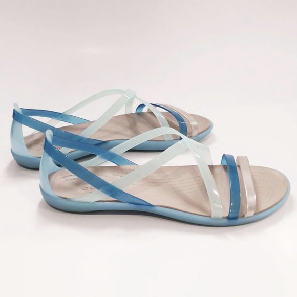 strappy croc sandals